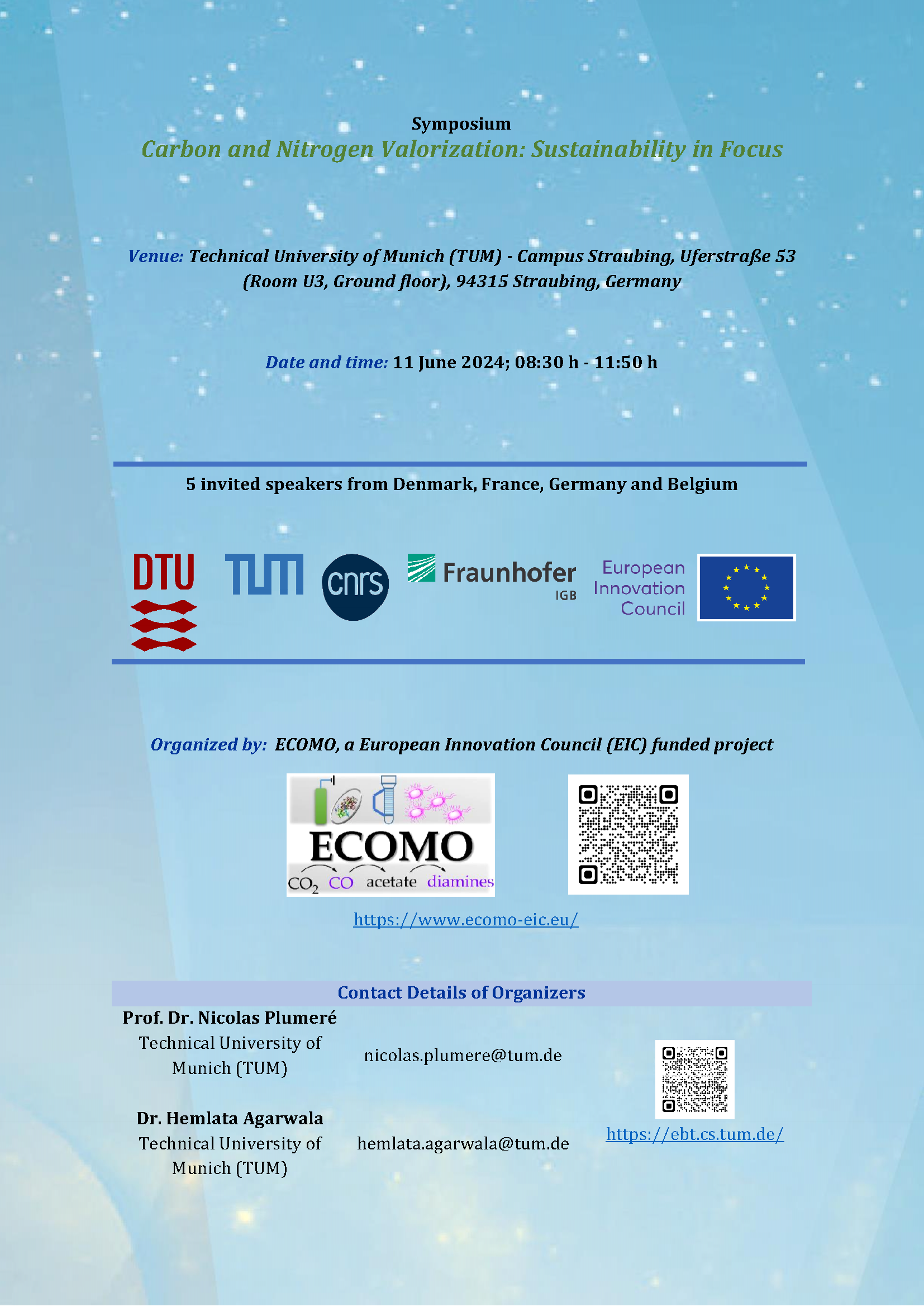 ECOMO symposium 11 June 2024 Information 1st Page
